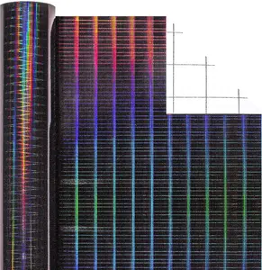 Black Holographic Wrapping Paper Roll-17 IN×32.8 FT 1 Roll Shiny Metallic Luster Gift Wrap for Christmas, Birthday, Wedding, Bride shower, Valentine's Day Foil Style 46.5 sq.ft.