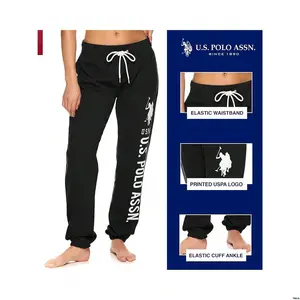 Women Terry French Joggers - U S Polo Assn Womens Sweatpants Sweats With Logo For
