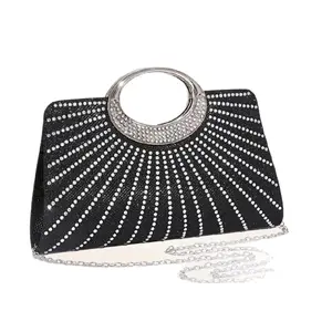 Silver Clutch with Black Design, Decorative Silver Accents, Compact Size, Ideal for Everyday Use
