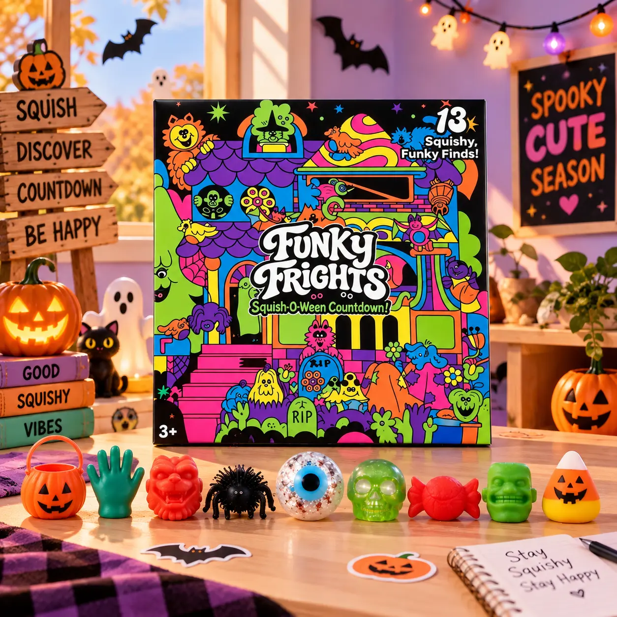 Avent Calender 13-Day Halloween Mystery Squishy Box – Spooky Toy Countdown