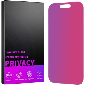 Compatible for  15 Plus  Screen Protector Tempered Glass 6.7 Inch,  Gradient Anti Spy Anti Blue Light  Easy Installation