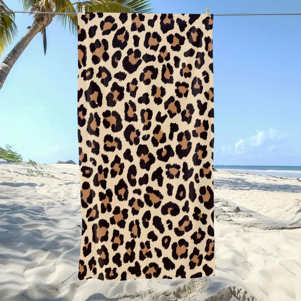 Leopard Print Vacation Beach Summer Beach Blanket: Men's and Women's Pool Towels - Suitable for Sunlight, Beach, and Surfing! 180x90cm
