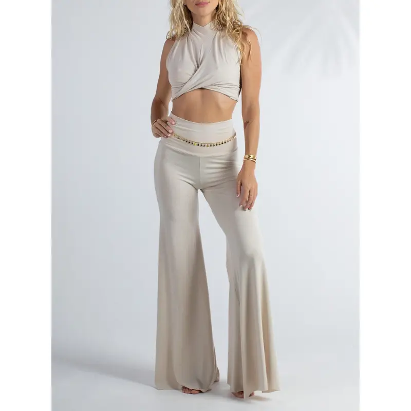 Juno Slit Pant - Sandy Pearl