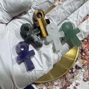 5pcs cross & DIY Pendant, keychain, car pendant &Natural crystal