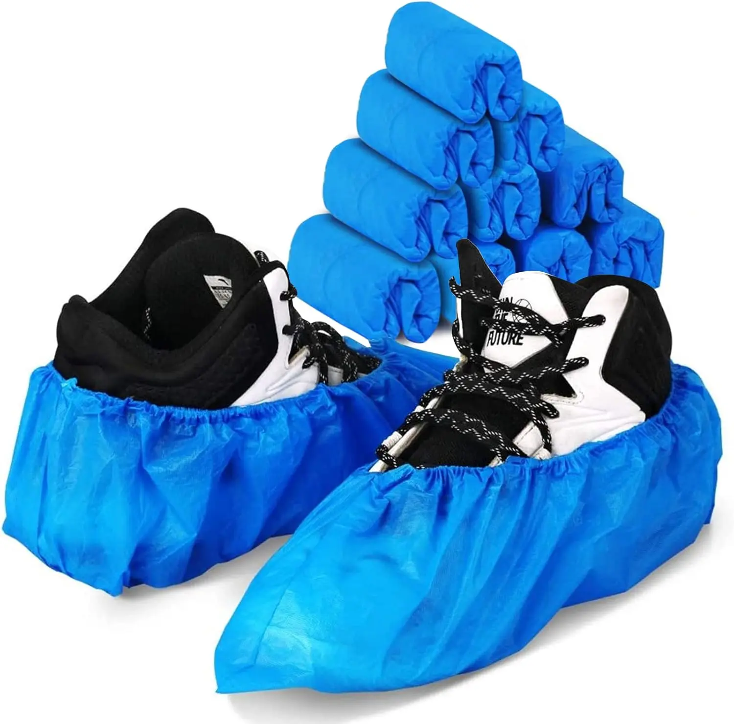 Covers Disposable Boot Cover Waterproof, Dust proof, 100 Pack(50 Pairs),The Size Fit Most, Non-slip, Blue, Protect Your Shoes, Floor, Carpet
