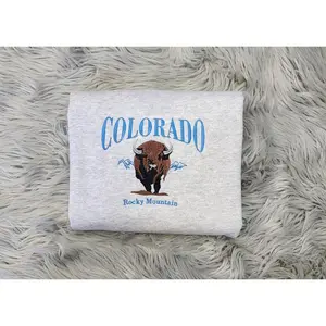 Embroidered Colorado Unisex Shirt, Rocky Mountain National Park Embroidered shirt, National Park Sweater, Outdoors Gift, California Sweater, Cozy, Embroidered