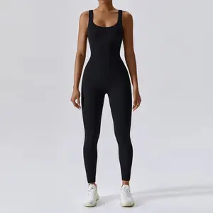 Square Neck Ribbed One-Piece Womenswear Bodysuit Nylon Comfort Women
