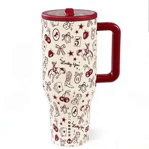 HydroJug Traveler 40oz Red Western Charm Bottle with Flip-top Straw Design Leak-proof Seal for Men Women PerfectHydration Companion Drinkware Flasks Mug Tumbler Portable-Bottled