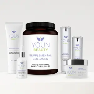 YOUN Beauty Baby Boomer Skincare Bundle 6 Product Set - Green Tea Cleanser, Antioxidant Serum, Retinol Moisturizer, Eye Cream, Collagen, Exfoliating Cream