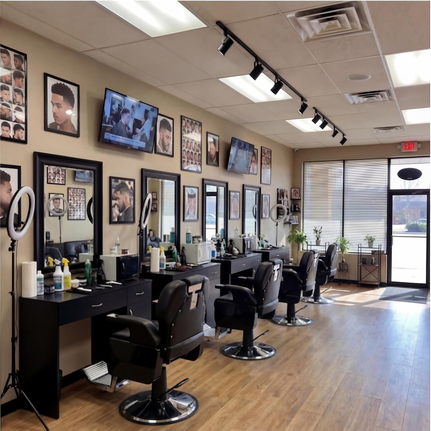 Barber Chair for Hair Stylist Hydraulic Recline Salon Chair Heavy Duty Black Professional Equipment