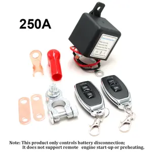 Remote Battery Disconnect Switch 12V 240A, Upgrade Smart Voltage Car Kill Switch Anti-Theft, Prevent Battery Drain, Remote Battery Kill Switch for Car, Truck, RV Flat Installation It can (Only control the battery)