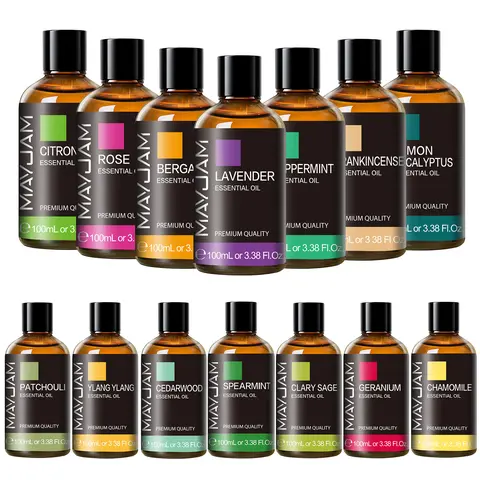 MAYJAM 100ML Amber Bottled Mixed Scented Oils - Alcohol-Free Concentrated Plant-Derived Lavender & Sandalwood Aromatherapy Liquid, Essential Oil Aromatizer Compatible, Auspicious All-Seasons DIY Supply (Thoughtful Birthday Gift)