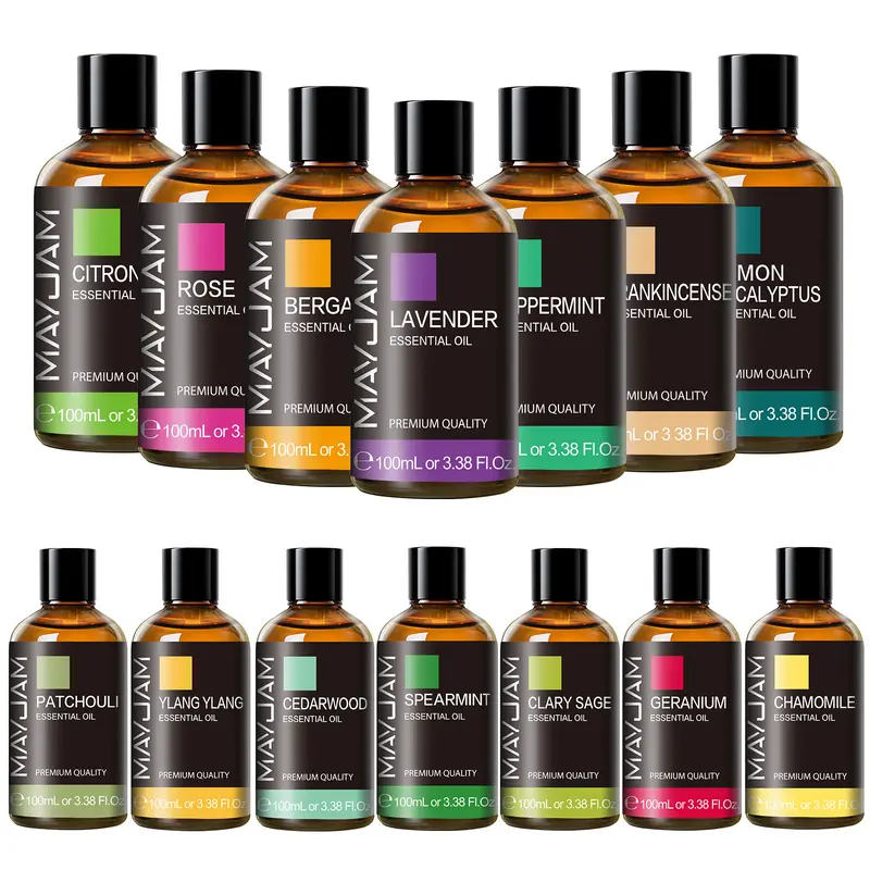 MAYJAM 100ML Amber Bottled Mixed Scented Oils - Alcohol-Free Concentrated Plant-Derived Lavender & Sandalwood Aromatherapy Liquid, Essential Oil Aromatizer Compatible, Auspicious All-Seasons DIY Supply (Thoughtful Birthday Gift)