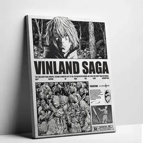 Waterproof Thorfinn Vinland Saga Anime Character Art Poster - Retro Manga Art Print, Artistic Room Decor Accessory, Unique Room Decor, Adults' Gift, Home Decoration for Anime Enthusiasts