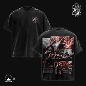 Monster Hunter Valstrax Shirt Elder Dragon Crimson Glow Silver Winged Star Jet Wings Halftone Manga Art Vintage Washed Oversized T-Shirt Hoodie Action RPG Gaming Graphic Tee Faded Dark Red Techwear Streetwear Y2K Merch Gift For Game Fan Clothes