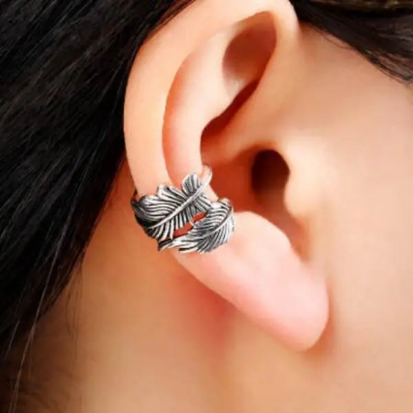 Double feather ear cuffs •Feather earrings Sold as A PAIR!