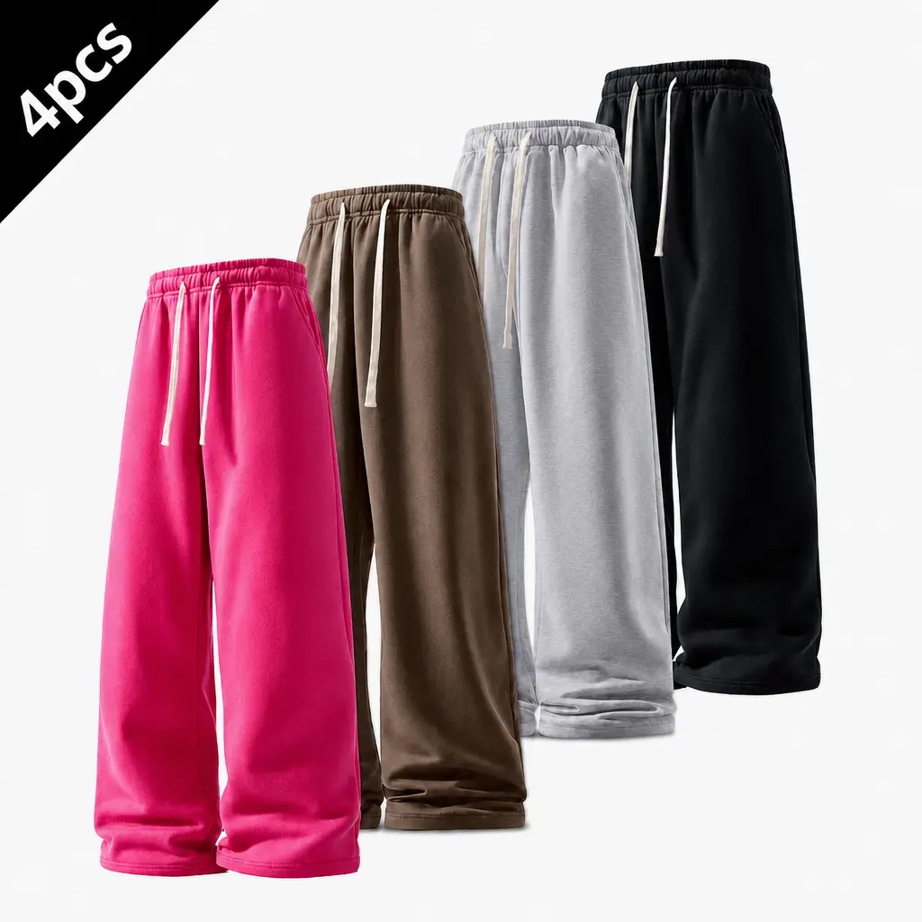 Men's Baggy Sweatpants in 60% Cotton, Plain Wide-Leg Athleisure Style Bottoms for Casual Gym Fits and Spring/Autumn Wear, Casual Sport Trousers, Baggy Gym Fits, Comfy Pants, Athleisure Wear, Baggy Wide-Leg