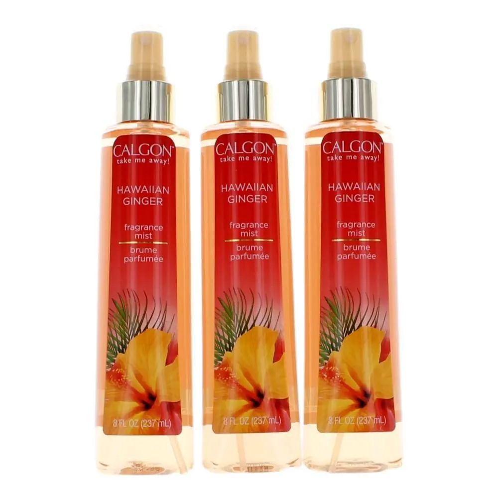 Women's Calgon Hawaiian Ginger Daily Cologne Spray - 3-Pack 8 fl oz Dreamy Floral Musk Fragrance Mist, Smell Good All Day