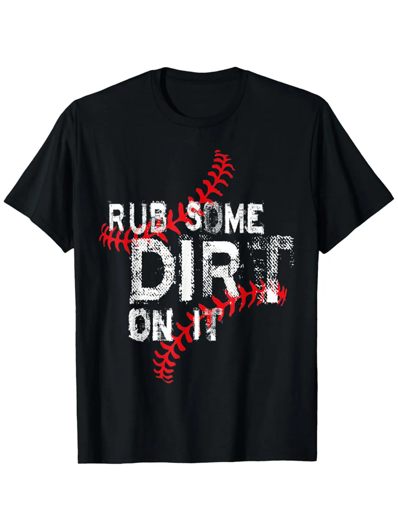 Rub Some Dirt on It Shirt No Crying Baseball Softball Men T-Shirt -  Black Short-Sleeved - Gifts for Men Women Couple And Friends