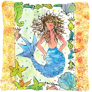 Carolines Treasures  14 x 14 in. Mermaid Decorative Fabric Pillow