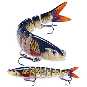 THKFISH 5-pack 5.31in big swimbait with hook - slow sinking  - Multi-Jointed Minnow+ Oversize Panfish Profile for bass fishing– Hard lures with Lifelike S-Wave Action