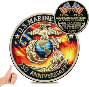 250th Marine Corps Anniversary Challenge Coin - Military Collectible for 1775-2025 - Marine Corps Birthday Gift - Marine Veterans' Commemorative Souvenir (Classic-01)
