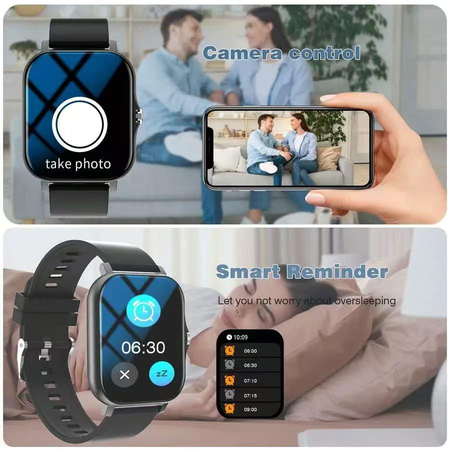 MixtataDi Smart Watch,Multifunctional Sports Smartwatch, Wireless Calls/Wireless Music, Message Notification,Customizable Watch Faces, Multiple Sports Modes, Compatible With Android,Unisexo