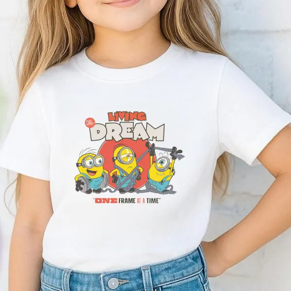 Minions & Monsters Living The Dream Baby Tee, Kids Graphic Shirt, Unisex Toddler Tee, Casual Daily Wear Kids Clothing