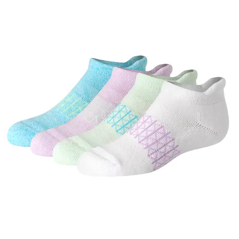 Hanes Absolute Active Girls' Heel Shield Socks 4-pairs Underwear Multi Pack Comfortable Fit Soft Stretch Fabric Breathable Hgaah4