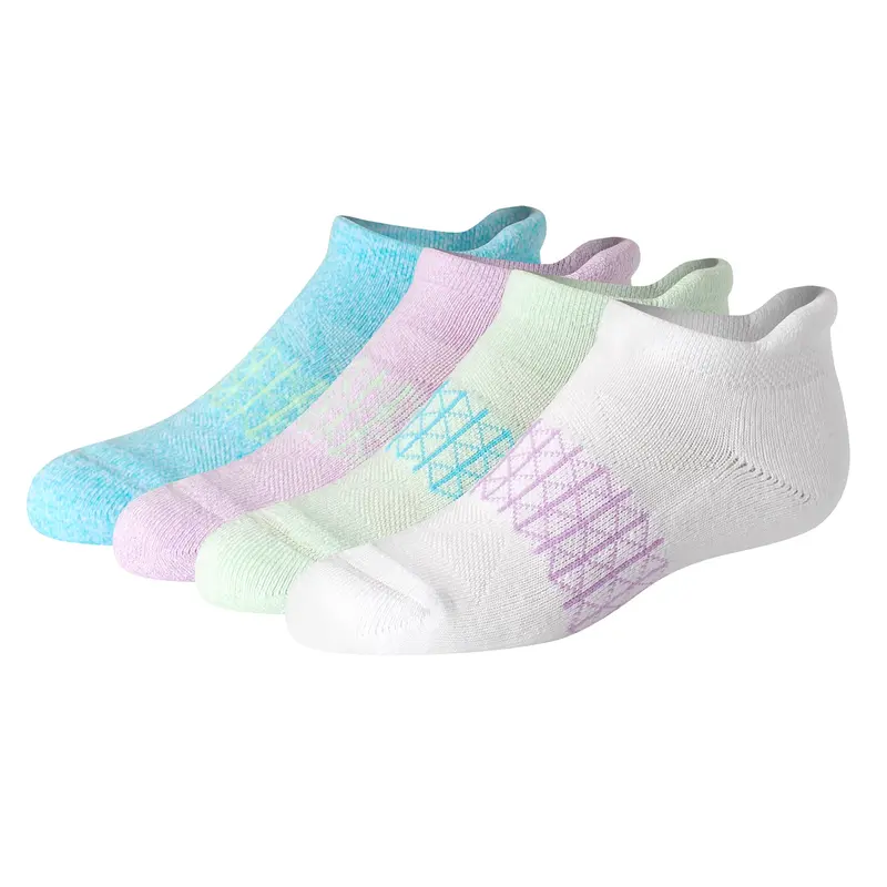 Hanes Absolute Active Girls' Heel Shield Socks 4-pairs Underwear Multi Pack Comfortable Fit Soft Stretch Fabric Breathable Hgaah4
