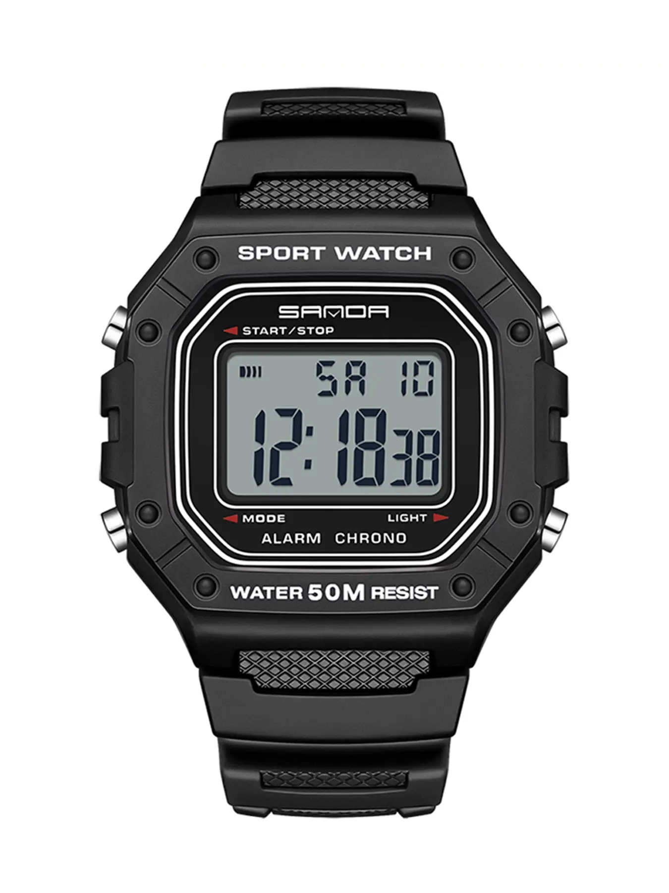 SANDA Fashion 2156 Men's Electronic Watch Movement Rectangular Sports Modern Waterproof Watch Waterproof Watches LED Display Screen Dial Men's Electronic Watch With box Digital Display Fashionable Digital Watch Sporty Waterproof Watch