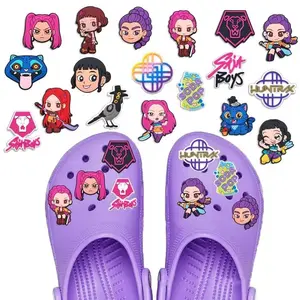K-Pop Demon Hunters Shoe Charms Set, PVC Material Shoe Accessories, 18pcs Decorative Shoe Clips, Fashionable Footwear Enhancements