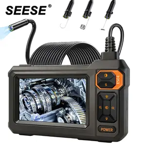 SEESE Industrial Endoscope (with Illumination) —4.3-inch HD Handheld Waterproof Sewer Inspection Tool, Equipped with 8 LED Lights and a 16.5-Foot Semi-Rigid Cable