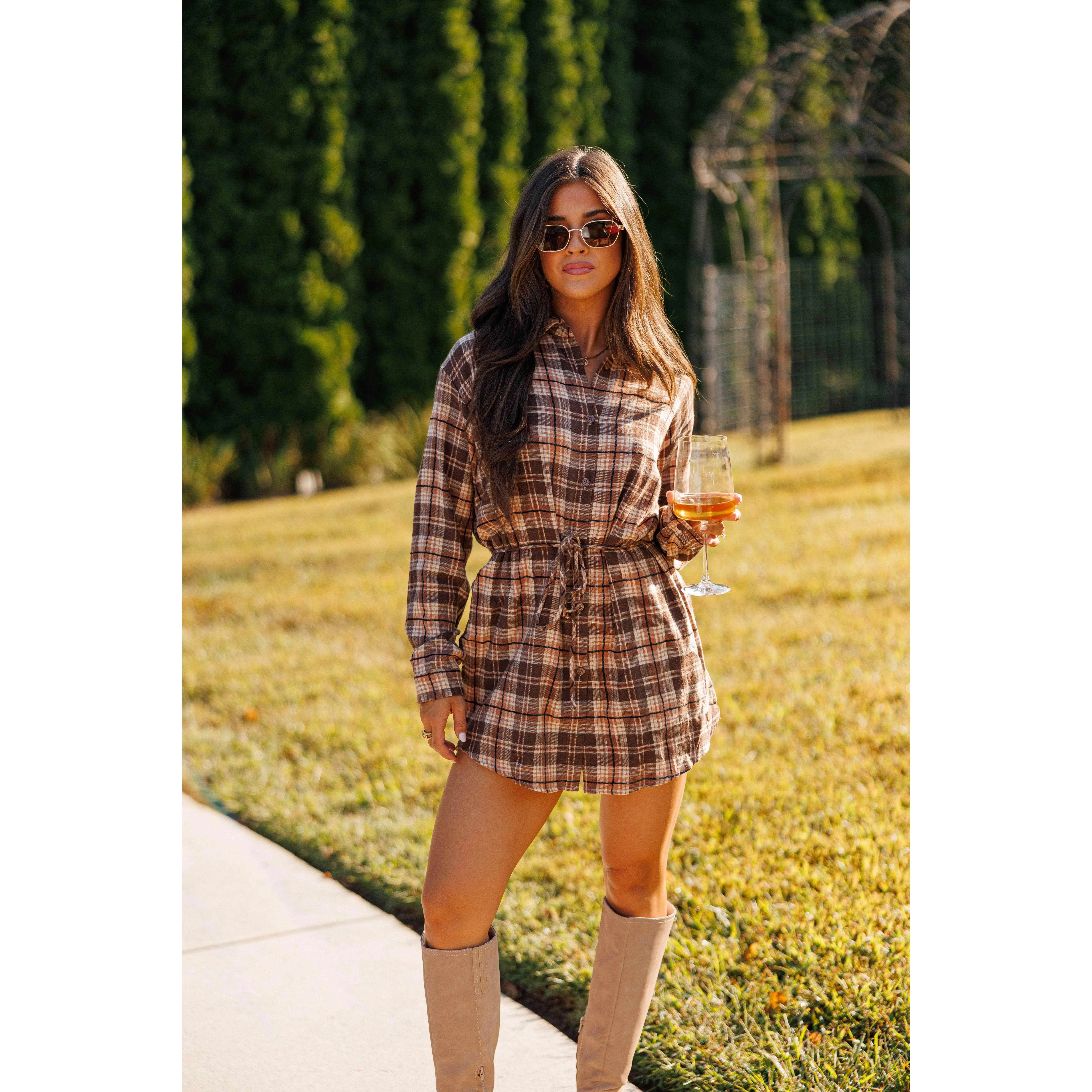 Plaid Shirt Romper