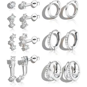 7Pairs   Earrings for Women Trendy Small Stud Huggie Hoop Earing Stacks Set Cute Cartilage Helix  for  Ears  Dainty