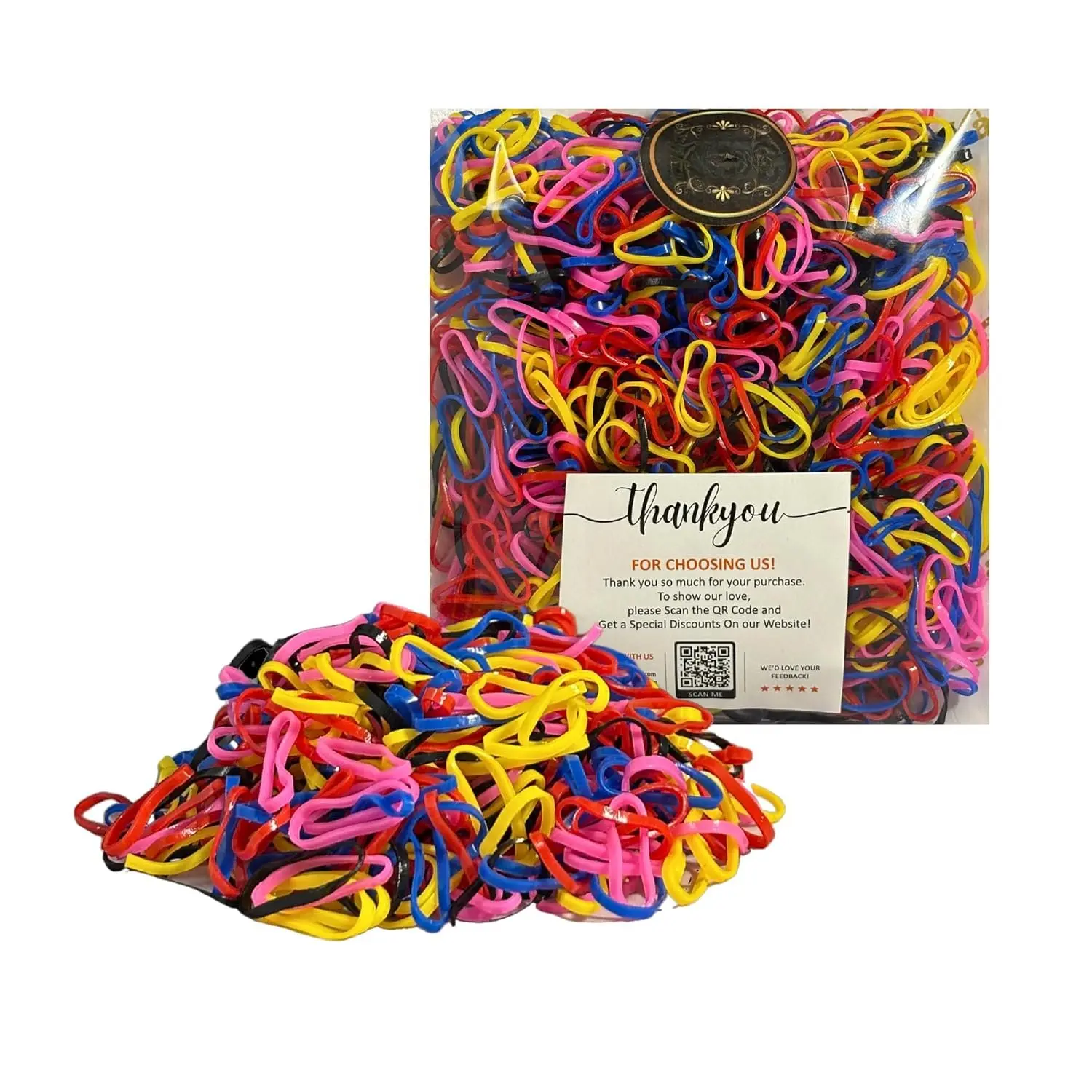 500 Pack Multi-Color Rubber Bands for Hair - 22mm Durable No- Elastic Hair Ties for    & Adults Non-Slip, Multi-Use Hair Accessories for Braids Ponytails & Crafts by