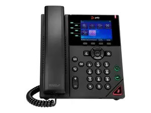 HP Poly OBI VVX 350 IP Phone and PoE-enabled, Corded Desktop Phone, Black  | 89B59AA