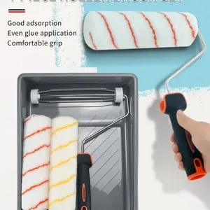 Roller Brush Set of 4 Pieces, Essential Painting Tools, Durable & Efficient Application, Perfect for Home Improvement Projects