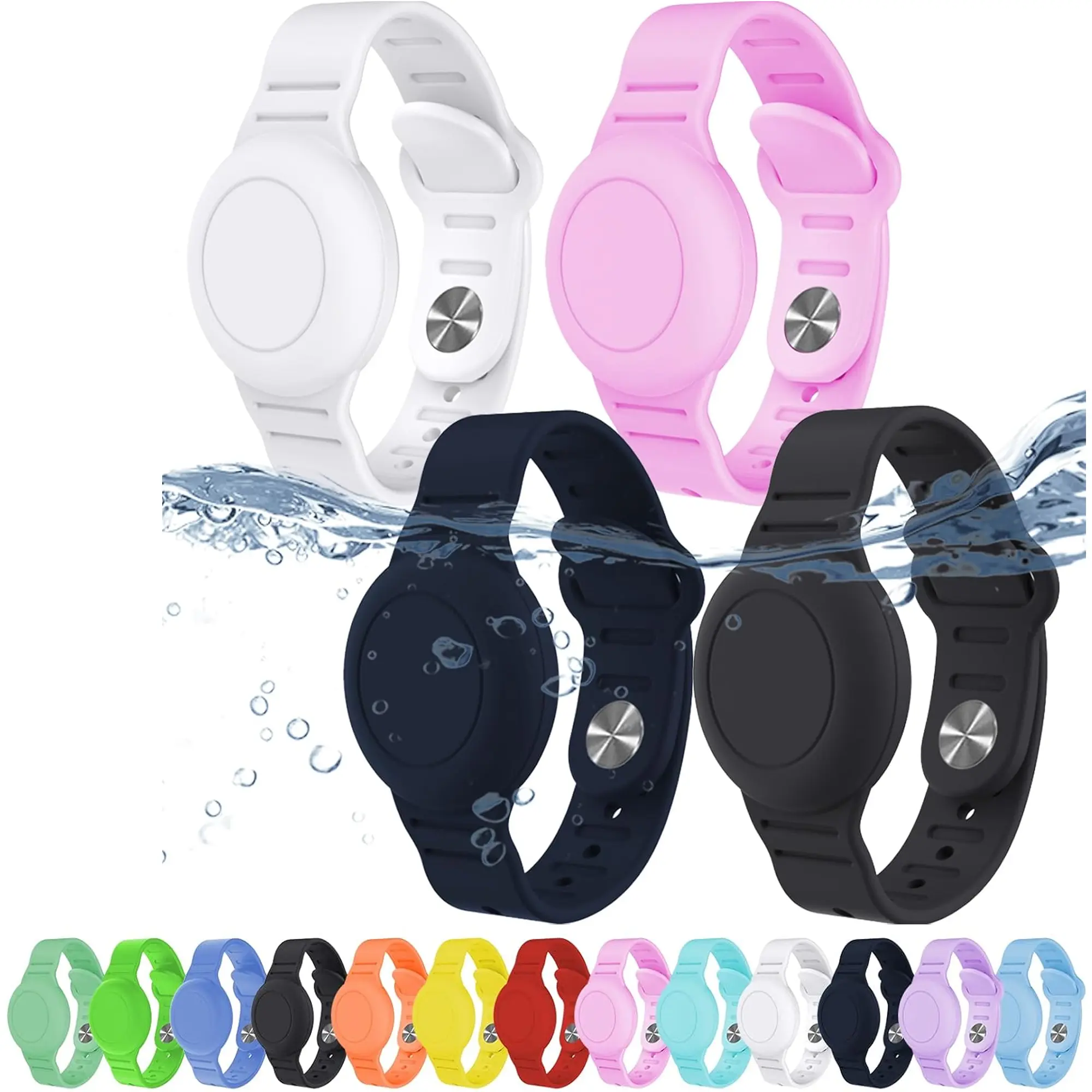 Waterproof AirTag Bracelet for Kids, Hidden Silicone Wristband for AirTag,Secure Holder Strap Band for Child Toddler Protection