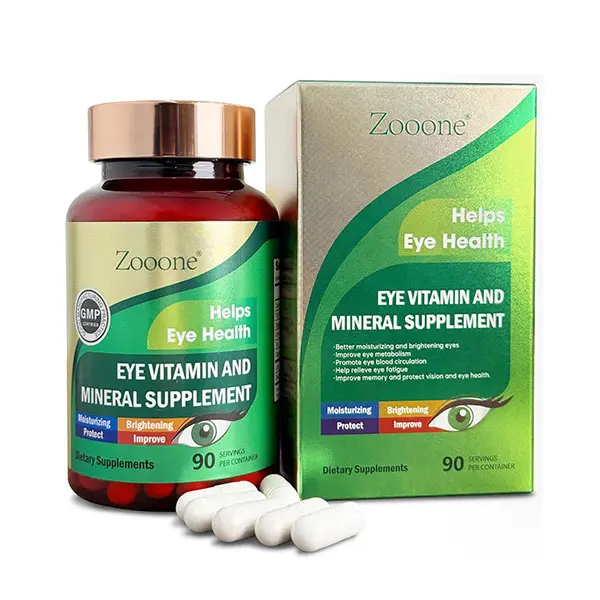 Lutein & Zeaxanthin Eye Vitamins, Vision Support Supplement with Vitamin C, Vitamin E, Zinc & Copper, Supports Eye Health, Macular Function & Healthy Vision, 90 Capsules