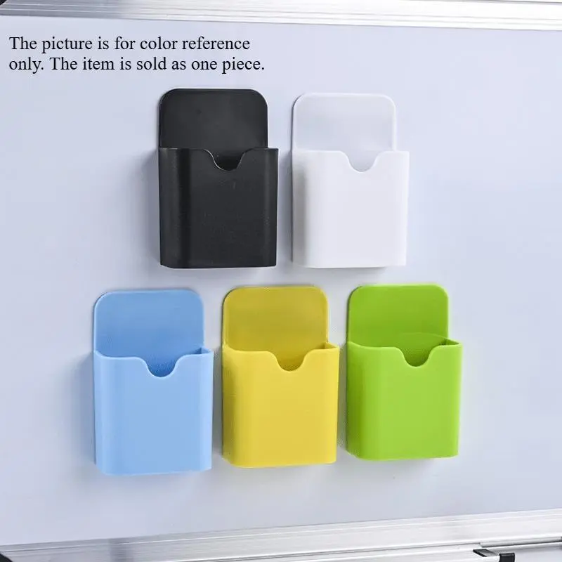 1pc Wall Mounted Storage Box With Sticker Pen Holder Bedroom Washroom Organizer Box School Stationery