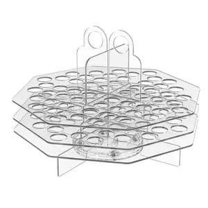 Spinning Cosmetic Storage Caddy 56 Slot Clear Acrylic Makeup Mascara Lipstick and Balm Space Saving Oil Perfumery Rotating Organizer by 321 Plastics