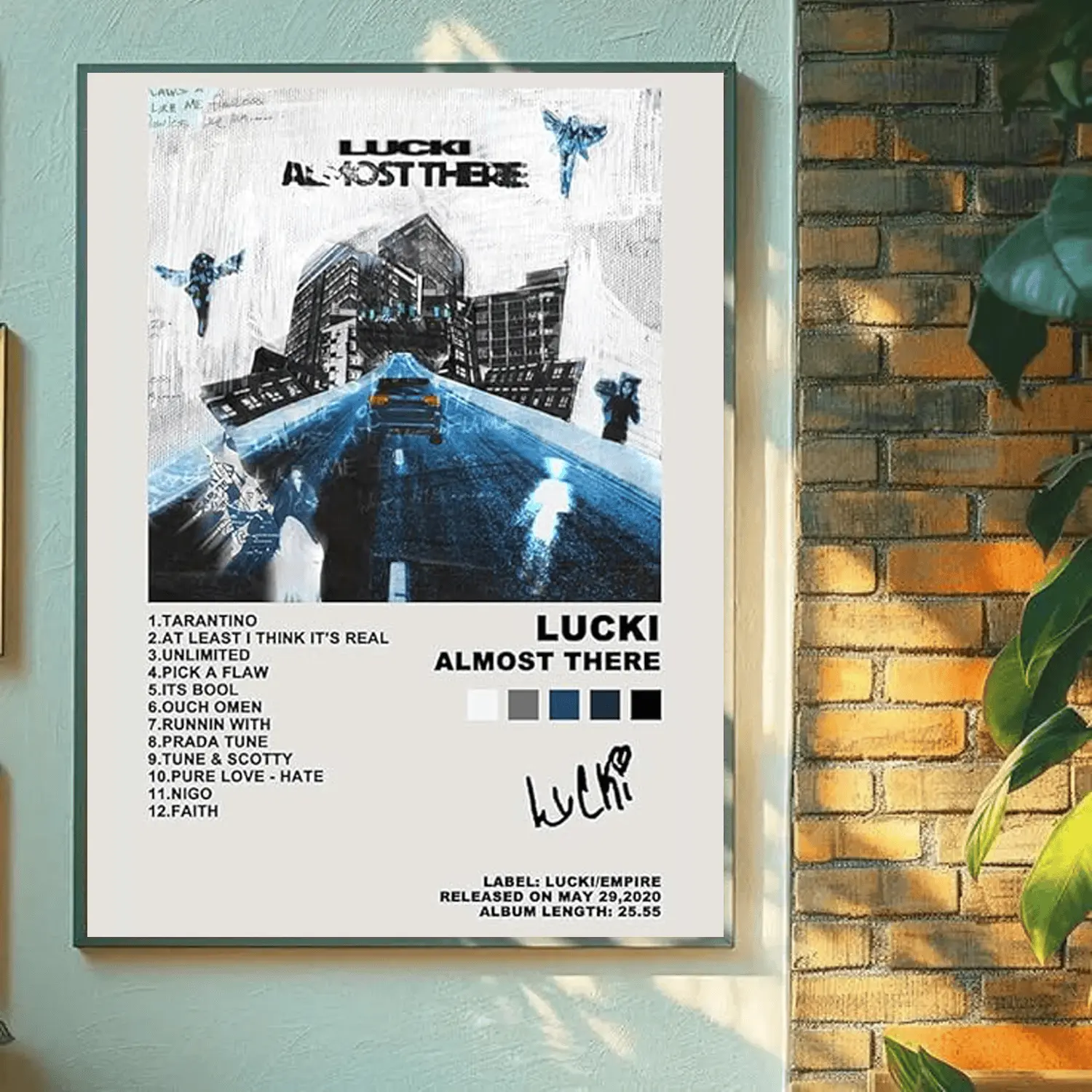 Lucki Rapper Roster, Lucki Album Poster, Lucki Flawless Like Me Poster - Rapper Wall Art - Rap Album Poster, Matte Vertical, Lucki Poster Rapper Freewave 3 Decor Modern Home Decoration