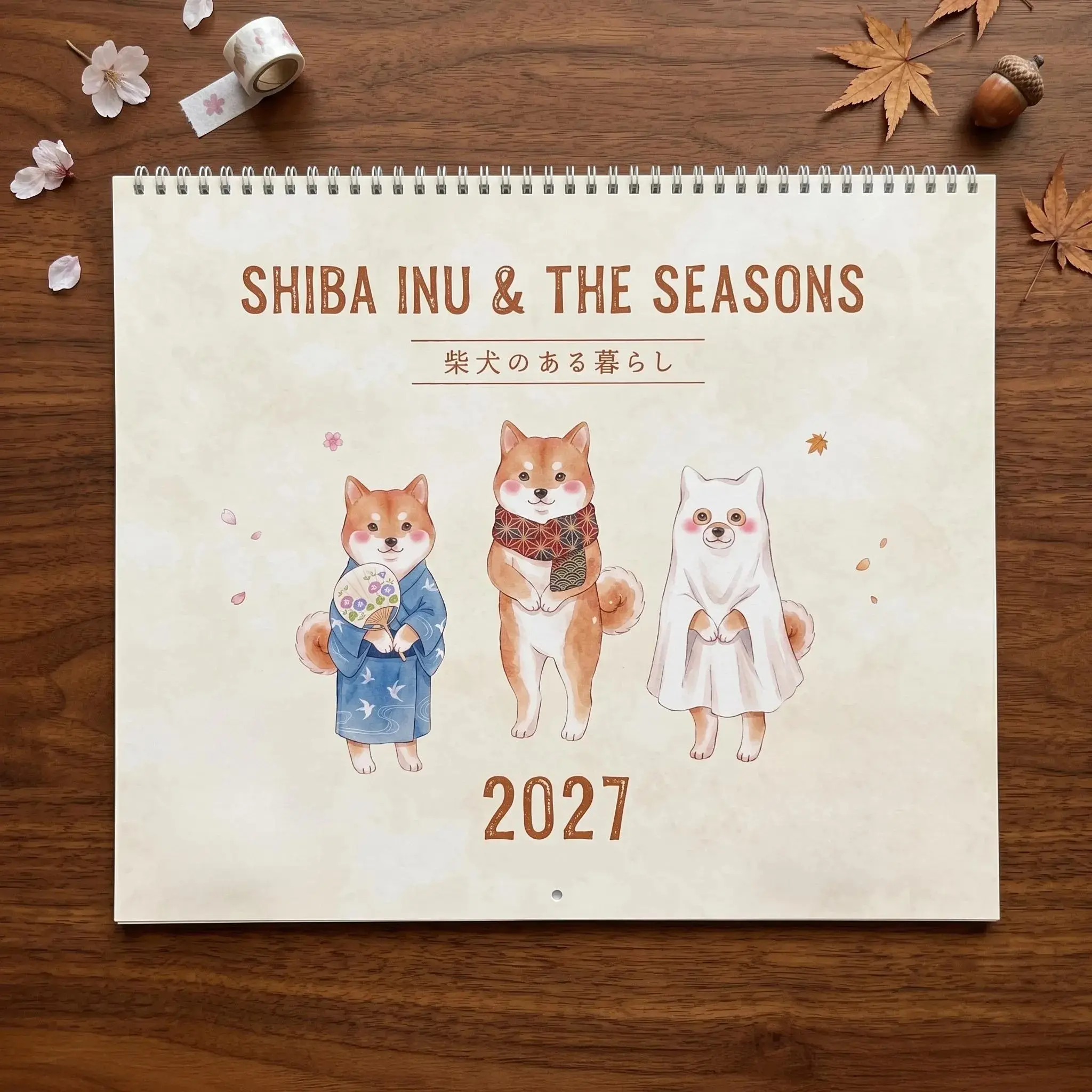 2026 2027 Shiba Inu Calendar, Kawaii Japanese Shiba Dog Art Wall Planner, Cute Shiba Home Decor, Aesthetic Shiba Mom Gift