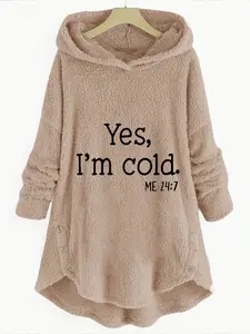 A set of women's casual plush Long Sleeve pullover tops, suitable for autumn and winter, suitable for home, indoor, and outdoor wear Womenswear