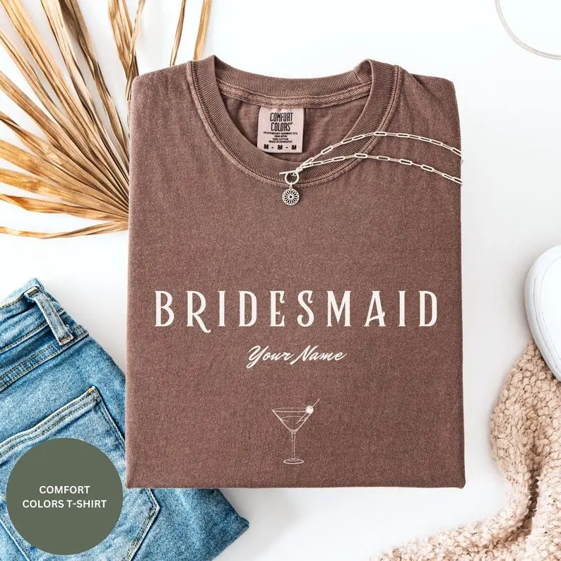 Comfort Colors® Personalized Bridesmaid Shirt, Custom Bridesmaid Proposal, Maid of Honor Tee, Team Bride Matching Outfit,Bachelorette Shirts