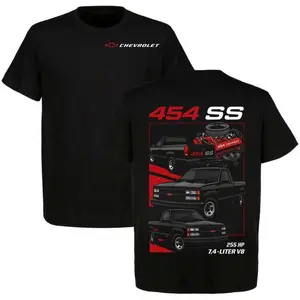 Chevy 454 SS 7.4L V8 T-Shirt Vintage Truck Graphic Ideal for Muscle Car Enthusiasts Made in USA Perfect Gift for Him or Her Top Men