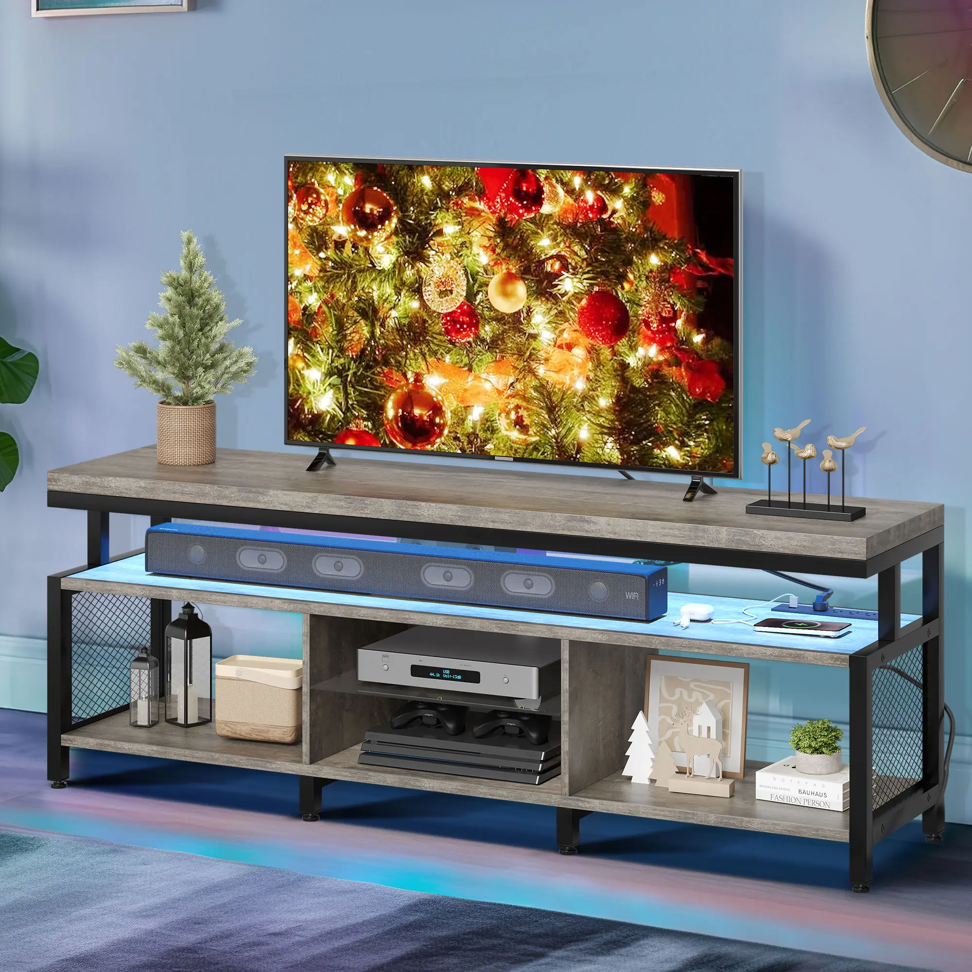 Yitahome LED TV Stand with Power Outlet for 70/65/60" Entertainment Center Media Console for Living Room