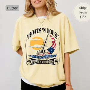 [Comfort Color] Boats n Hoez Summer, Step Brothers Movie, Vintage Retro Shirt, Classic Shirt, Gifts for him, Funny Movie