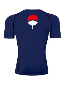 Men's Printed Short Sleeve Compression T-Shirt for Summer, Quick Dry Stretch Fitness Top, Athletic Running Activewear